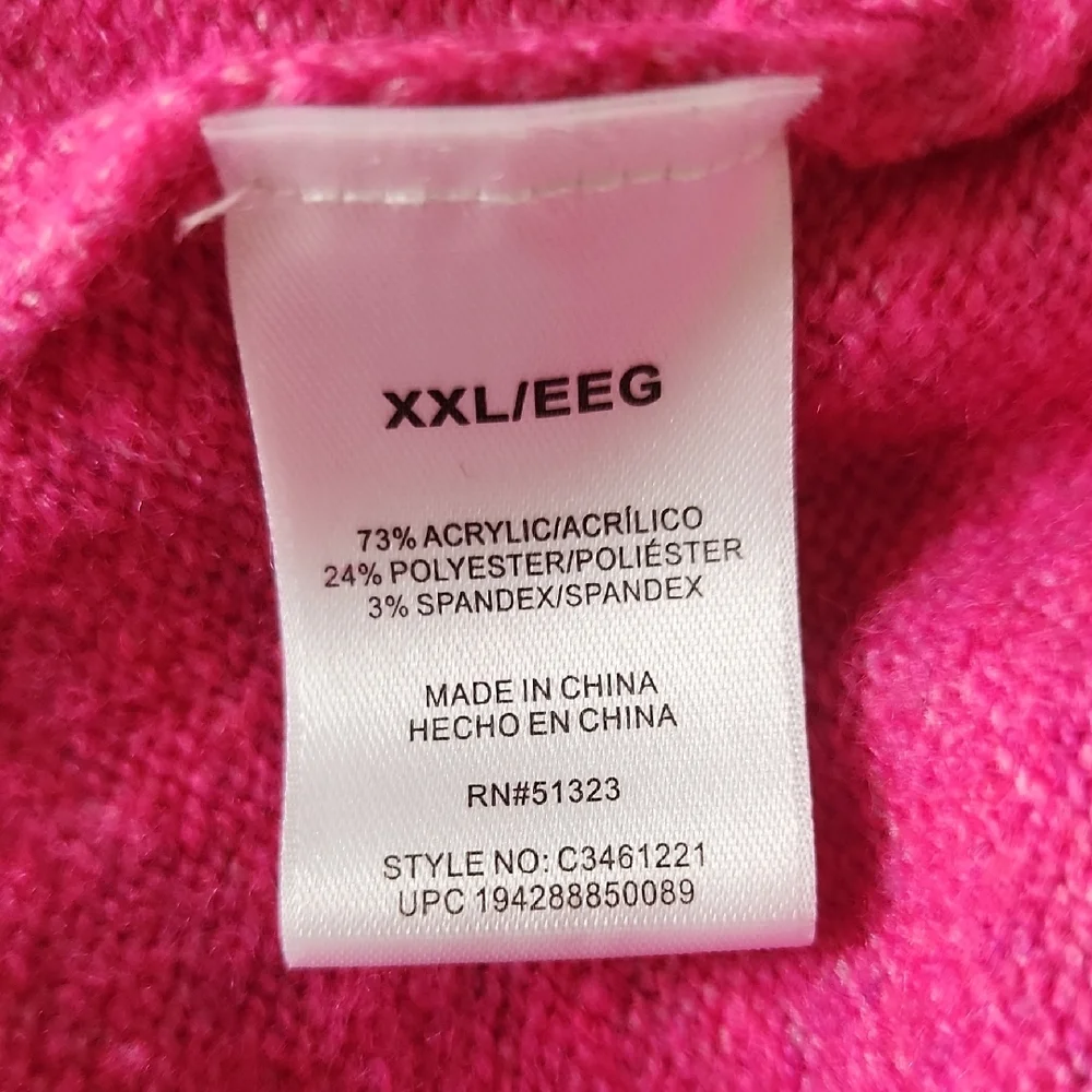 Vince Camuto V-Neck Sweater in Vibrant Pink - Picture 12 of 13